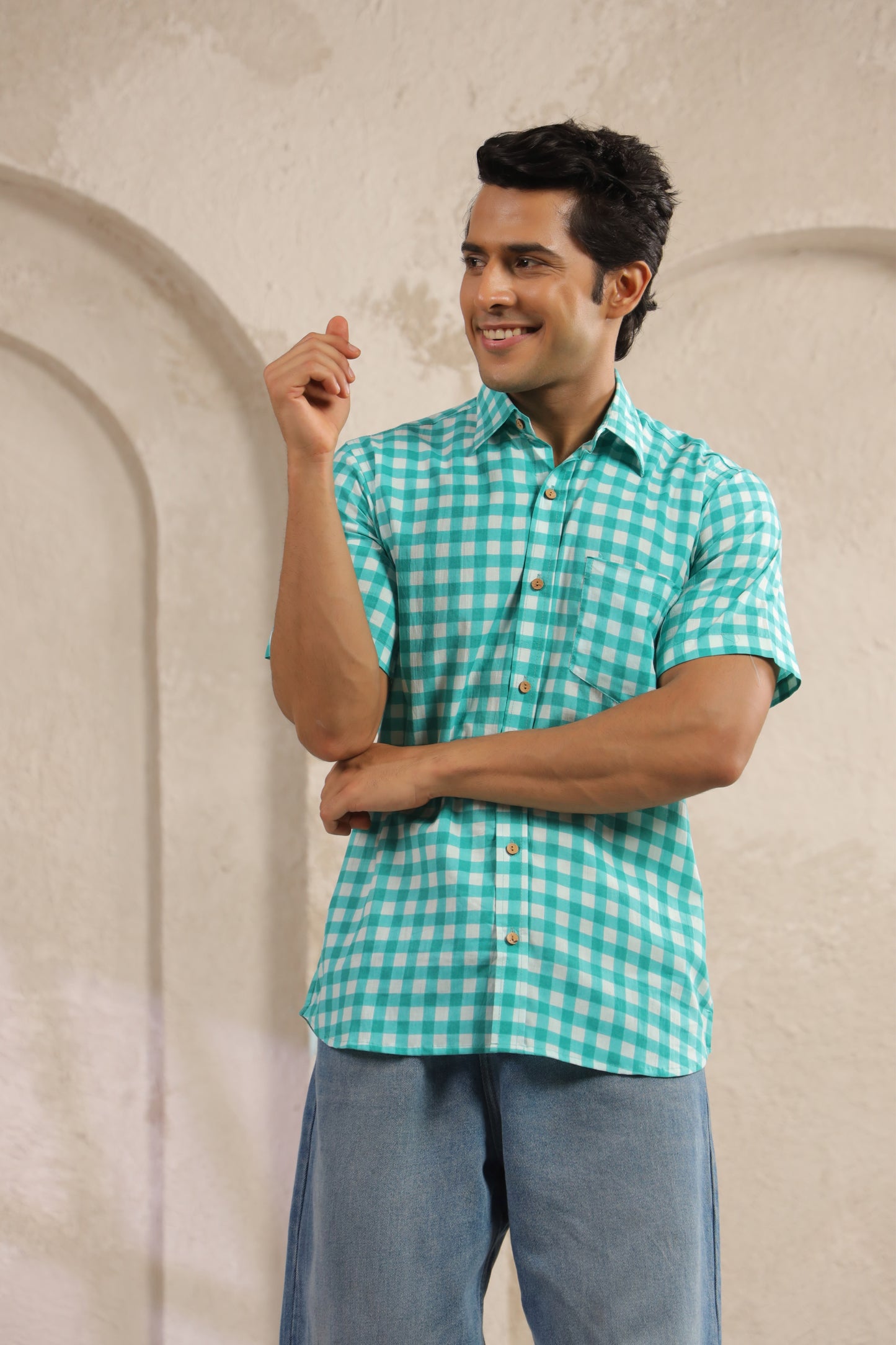 Blue Checks Regular Fit Shirt