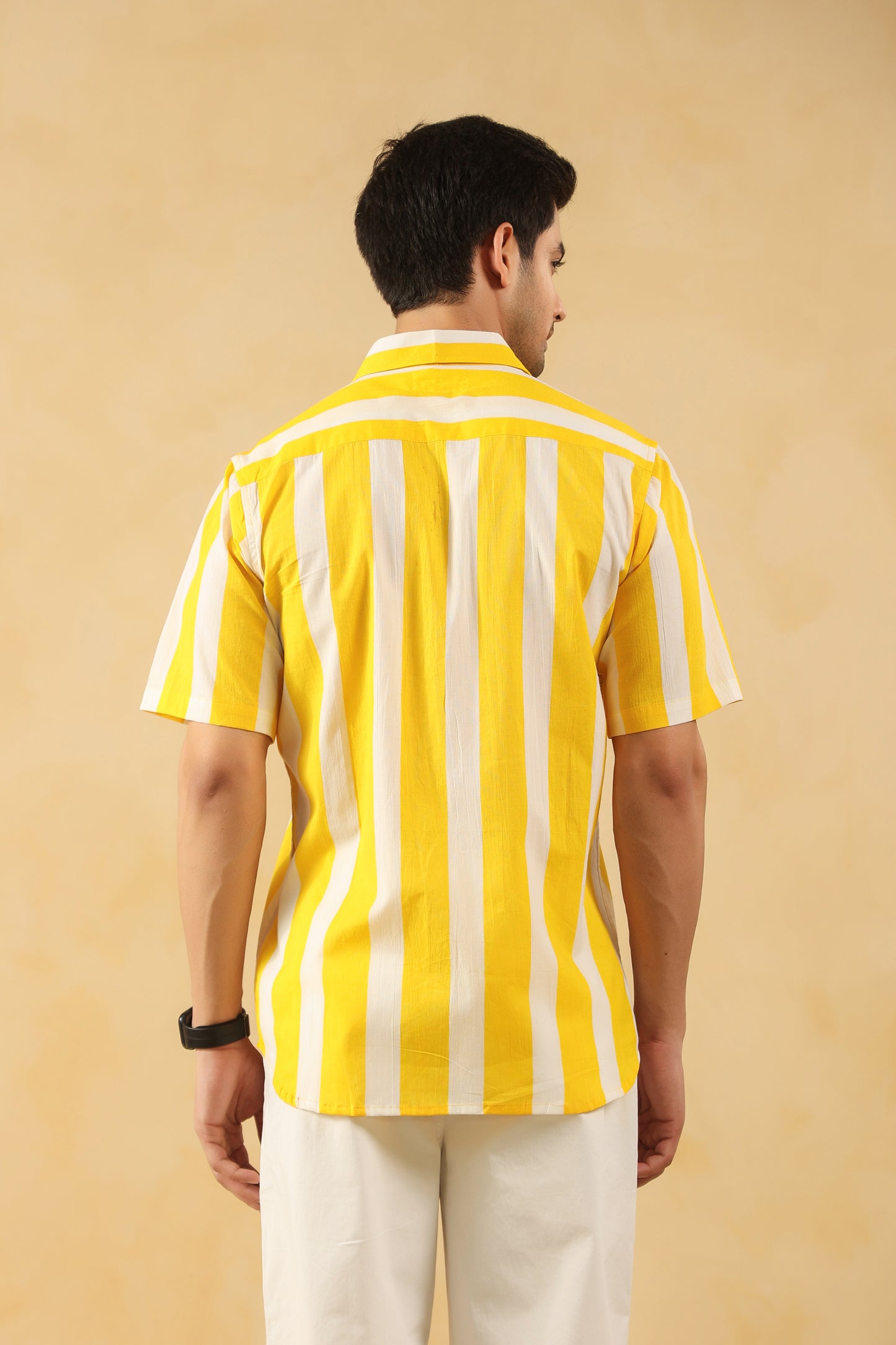 Yellow Stripe Half Sleeve Shirt