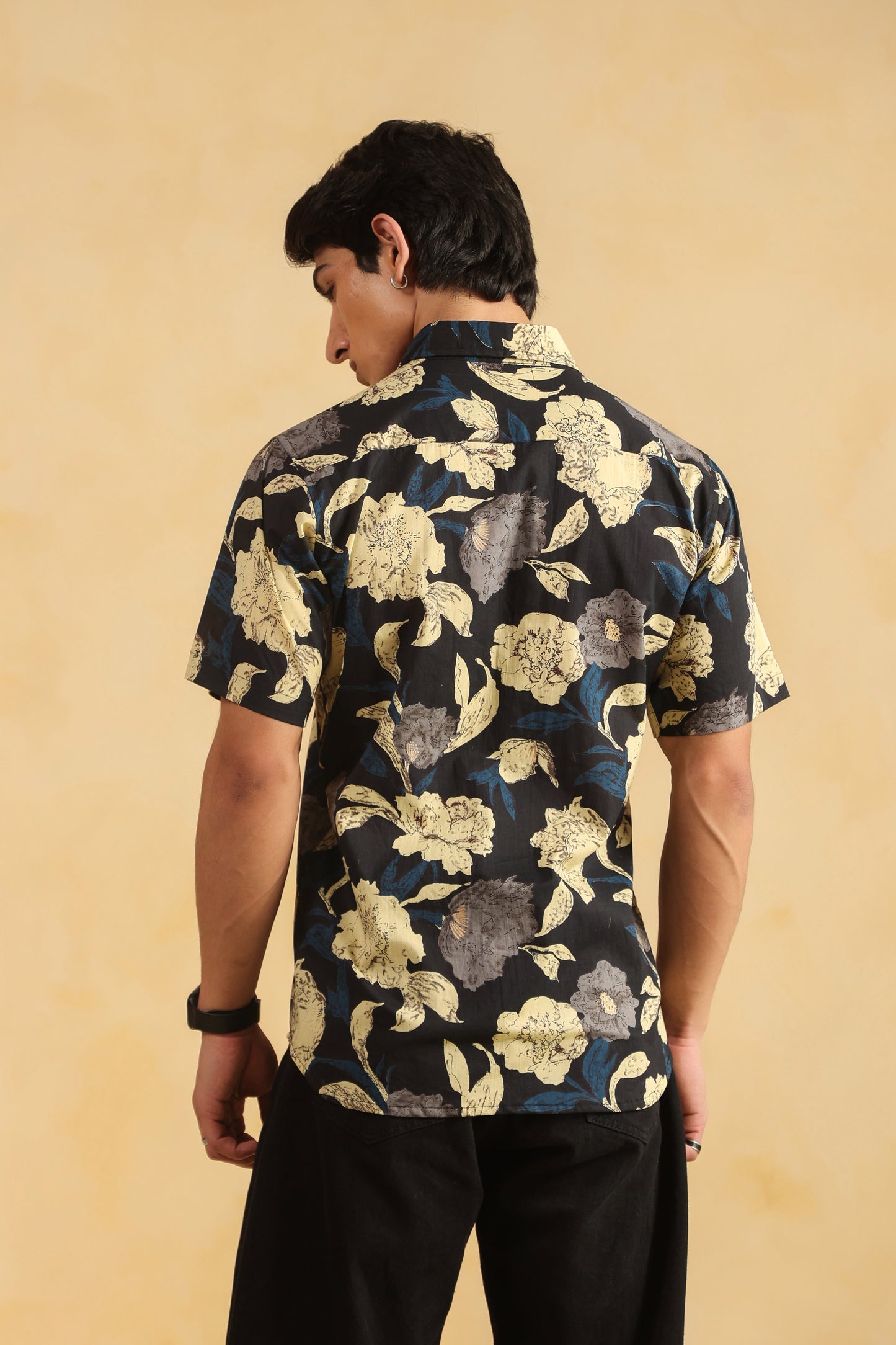 Black cotton Half sleeve shirt