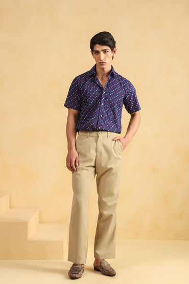 Purple regular fit cotton shirt