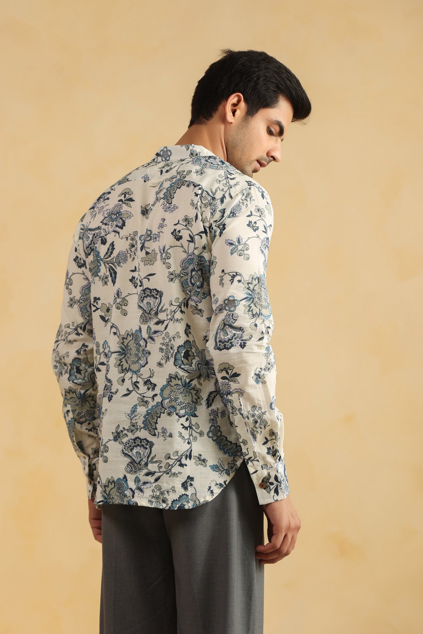 White regular fit shirt kurta