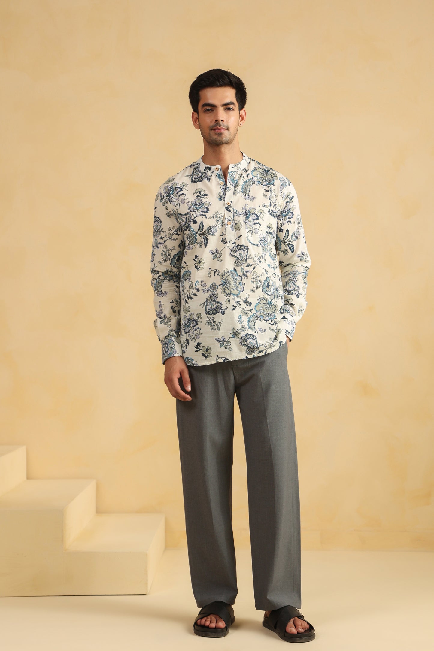 White regular fit shirt kurta