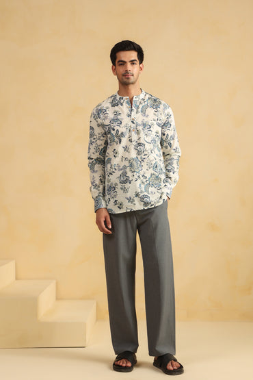 White regular fit shirt kurta