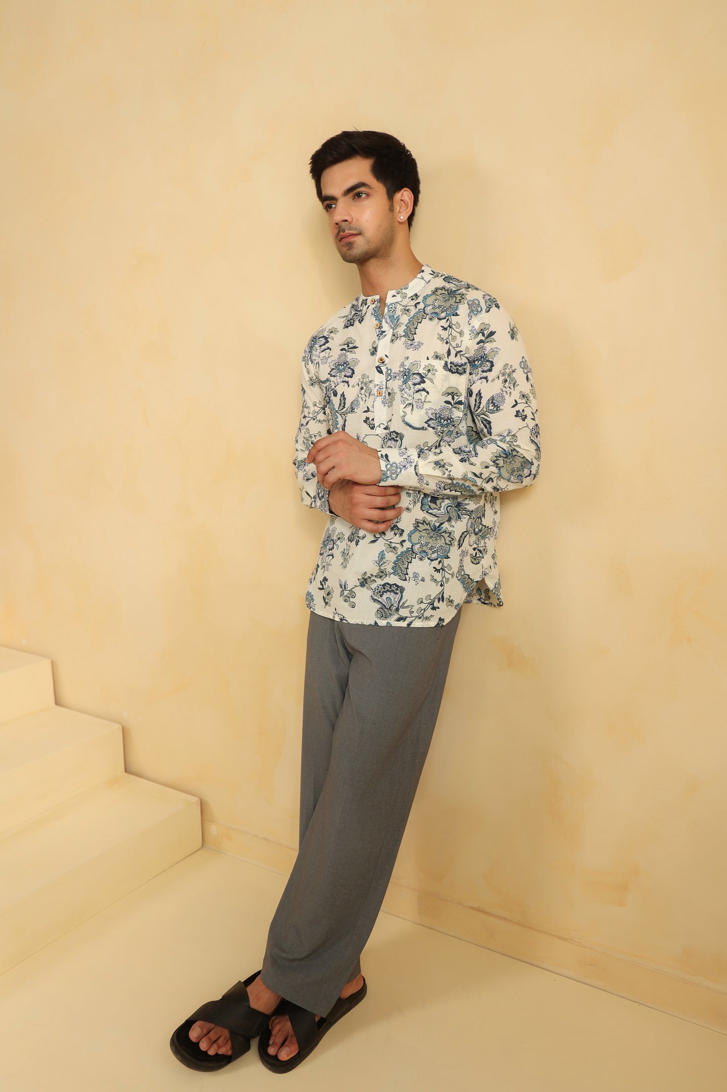White regular fit shirt kurta