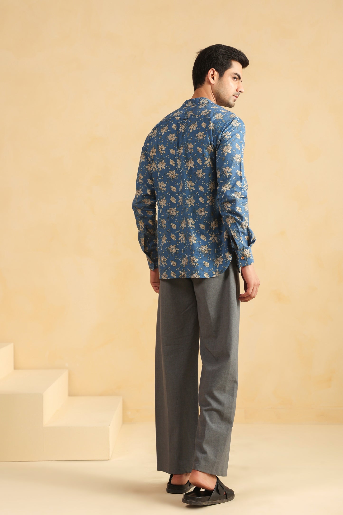 Light Blue Cotton Shirt Kurta