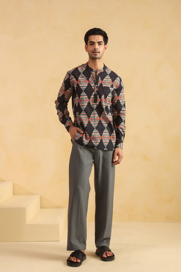 Black Diamond Cotton Shirt Kurta