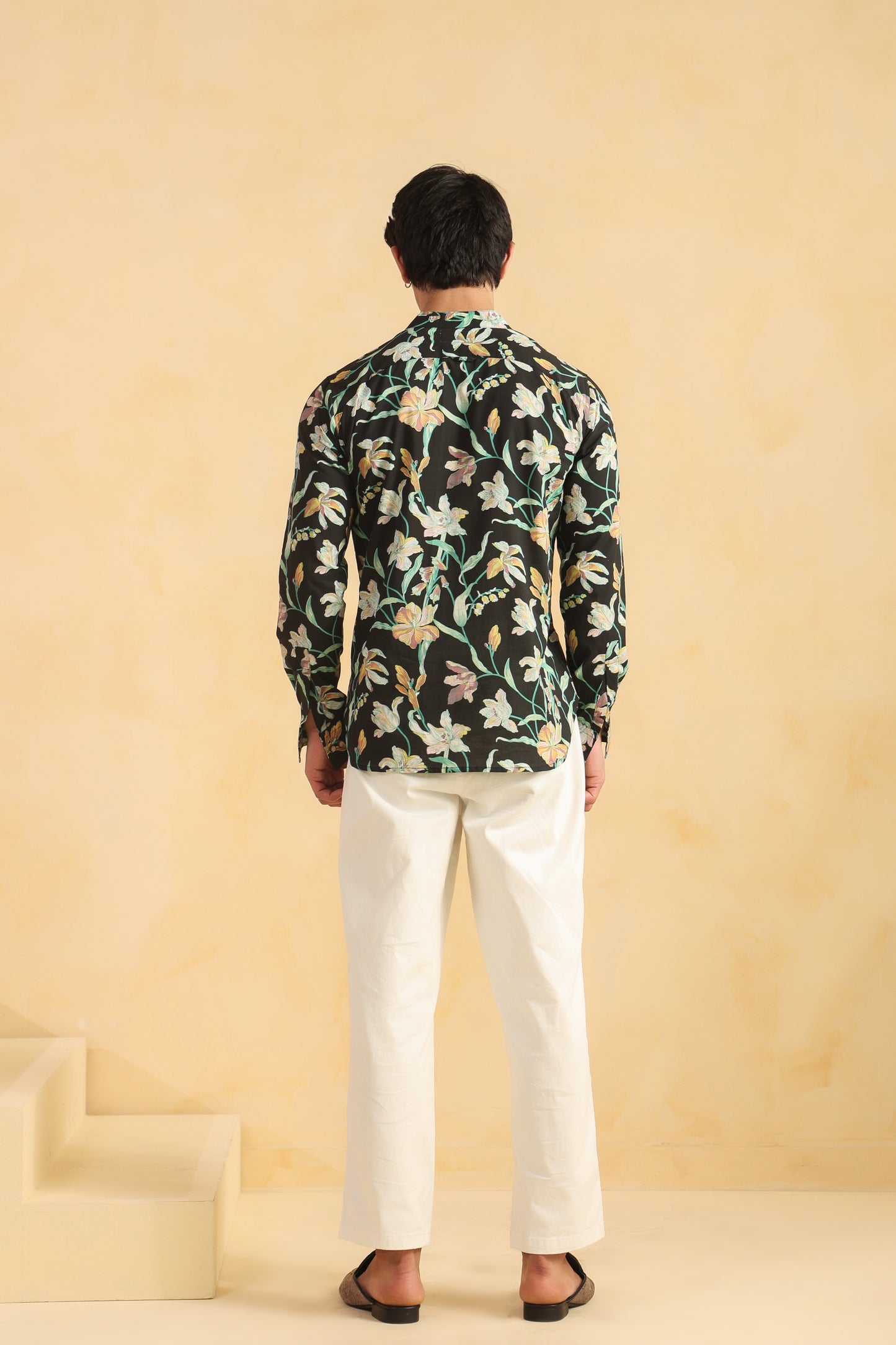 Black Floral Full sleeve kurta shirt