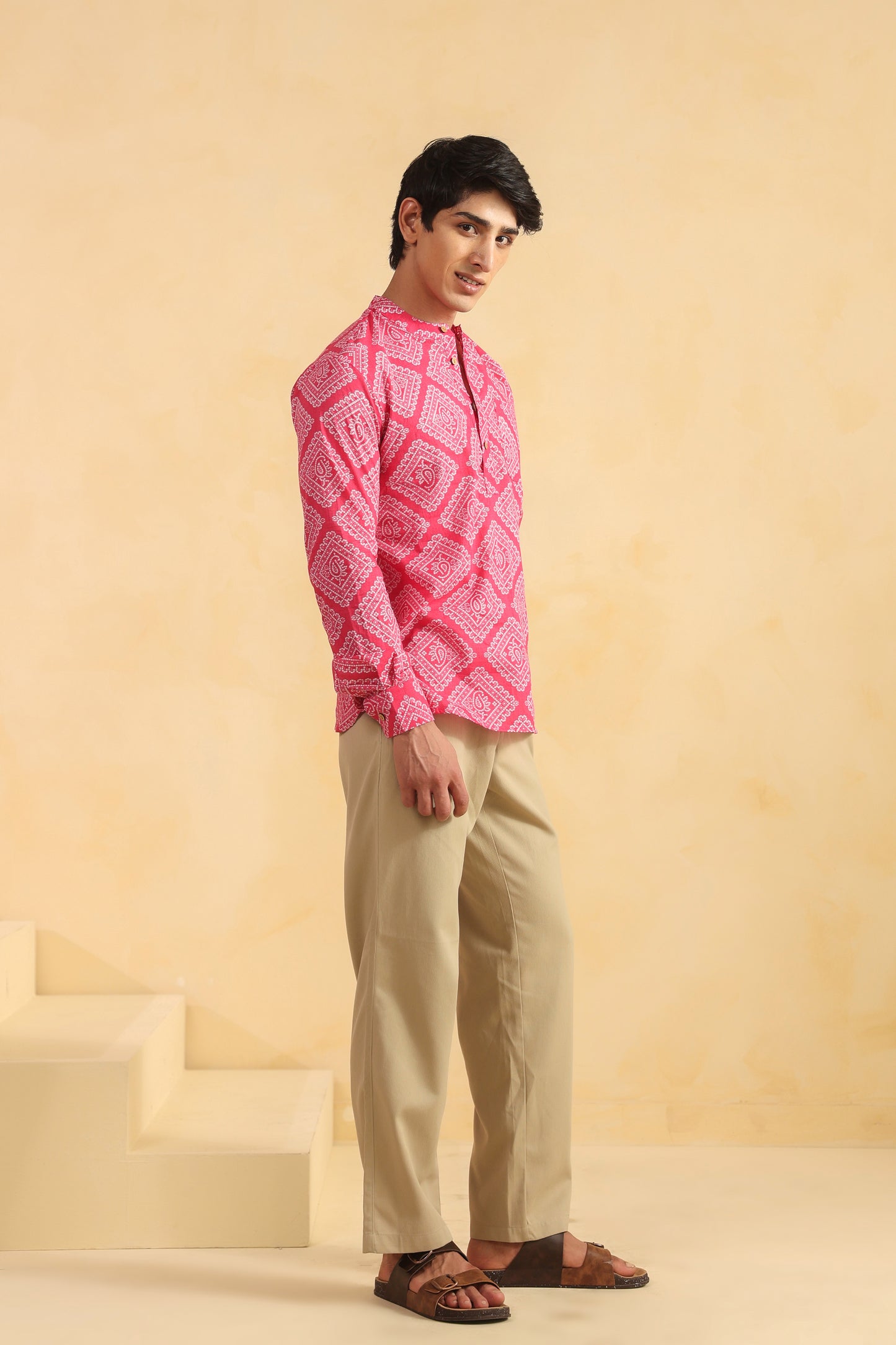 Pink Full Sleeve Shirt Kurta