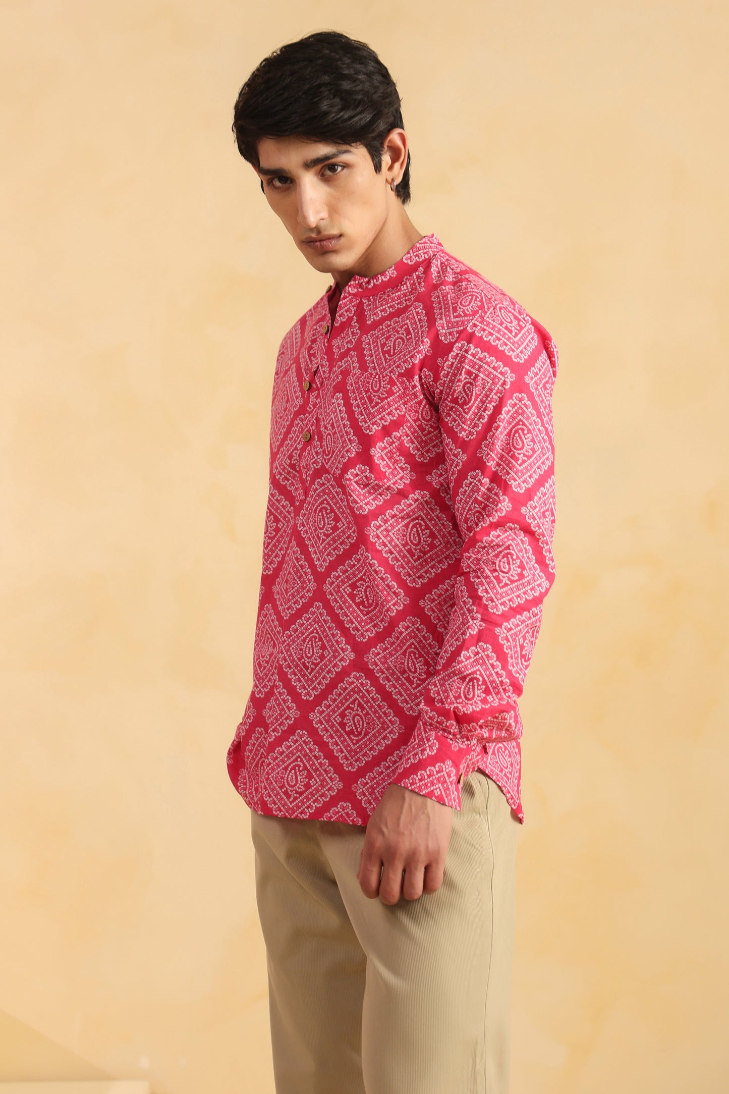 Pink Full Sleeve Shirt Kurta