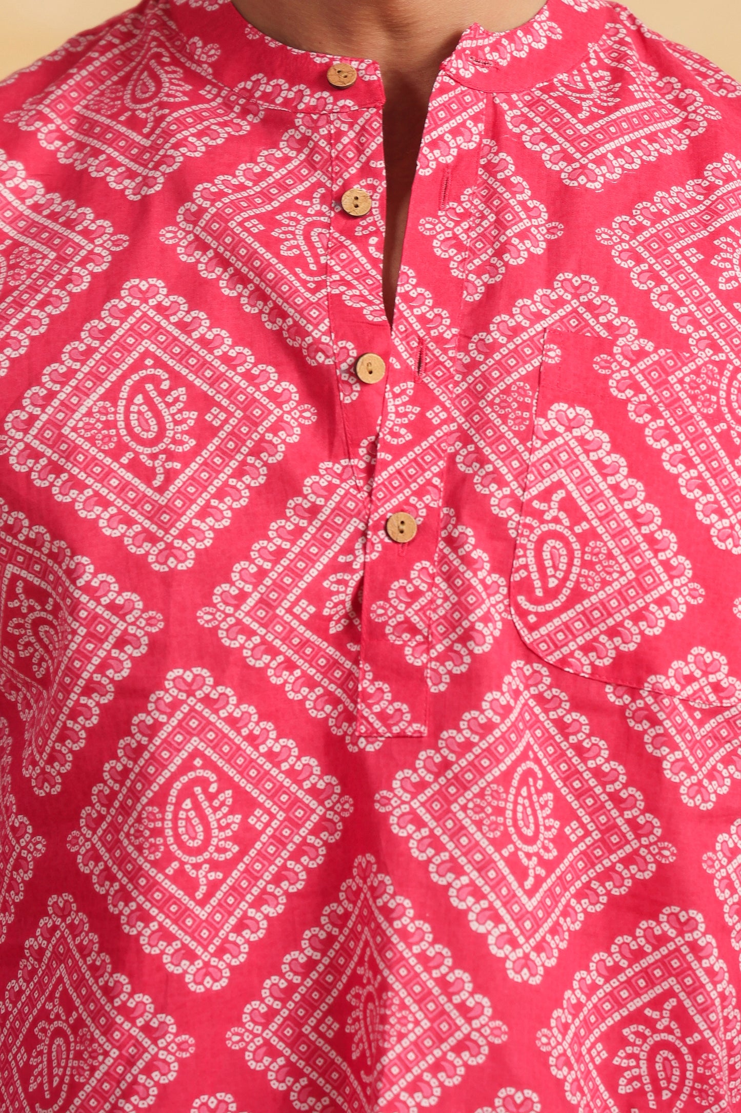 Pink Full Sleeve Shirt Kurta