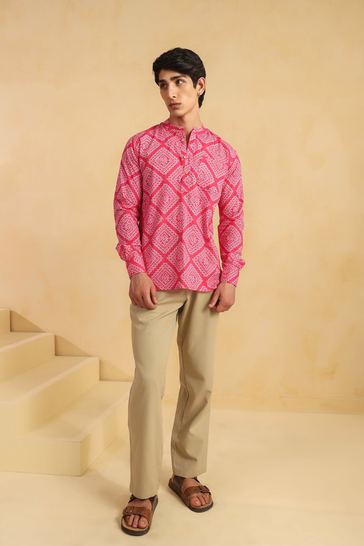 Pink Full Sleeve Shirt Kurta