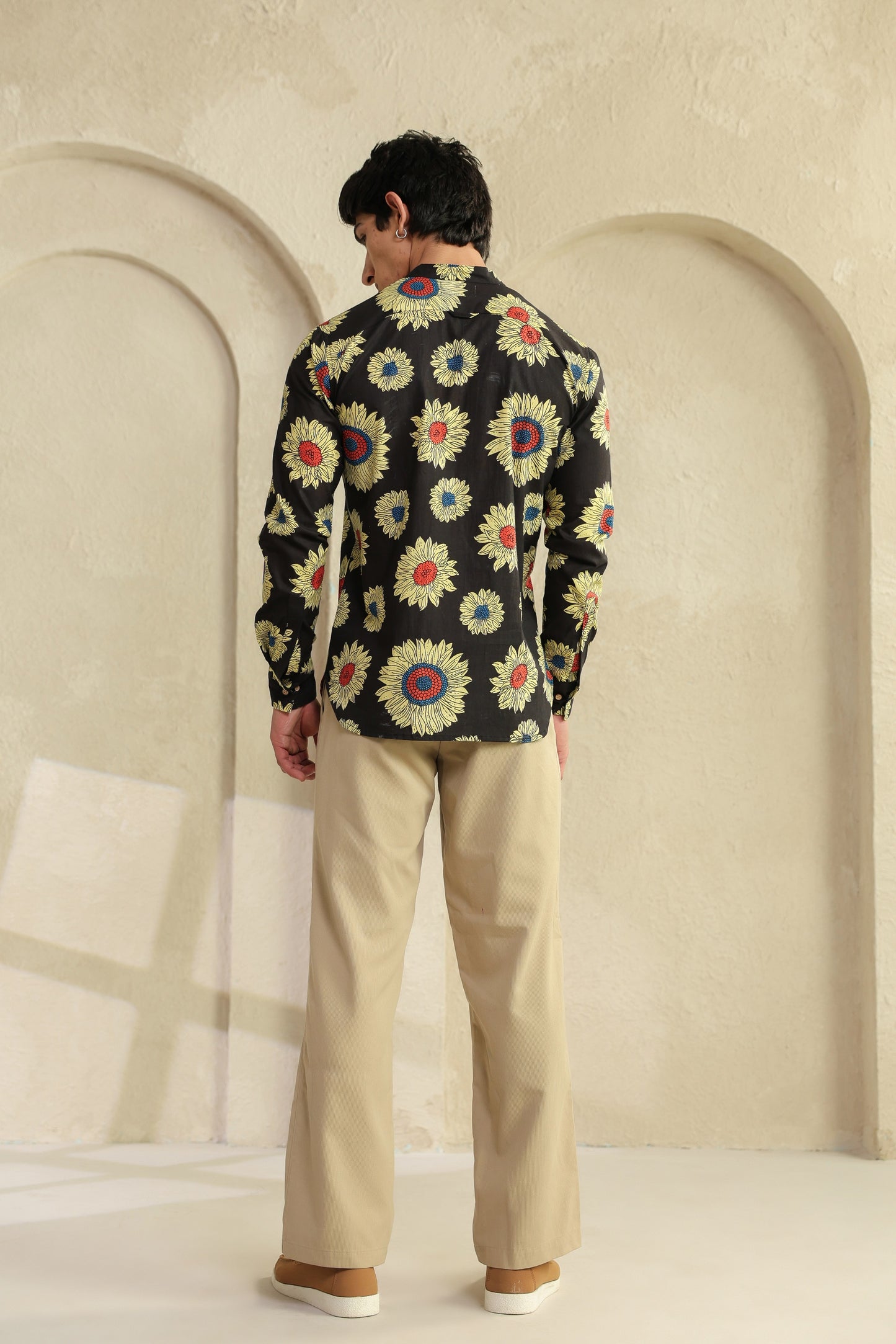 Black Sunflower Cotton Shirt Kurta