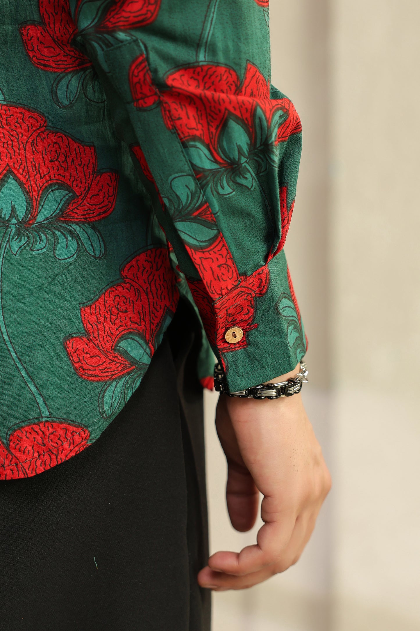 Teal Full sleeve shirt kurta