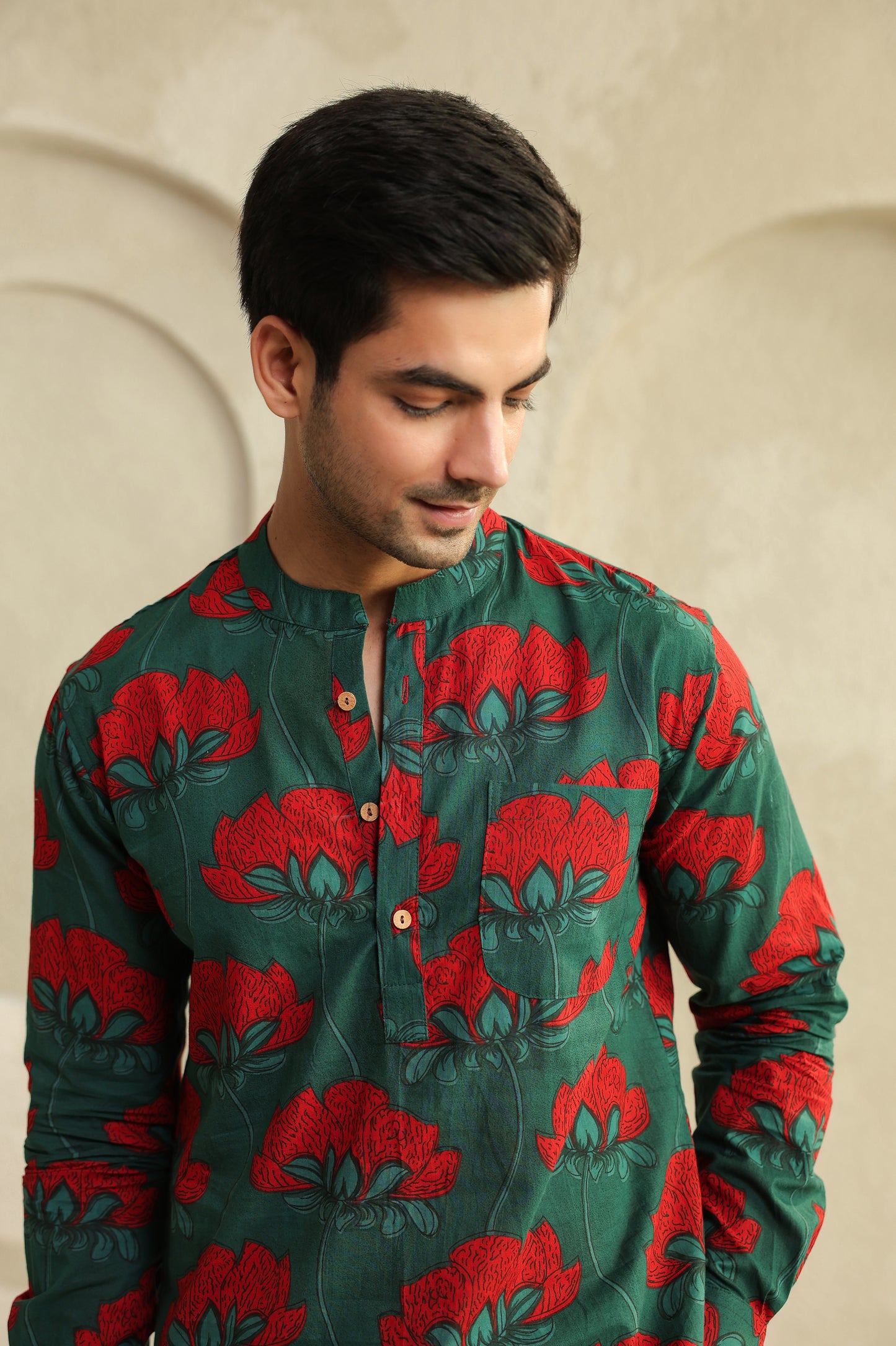 Teal Full sleeve shirt kurta