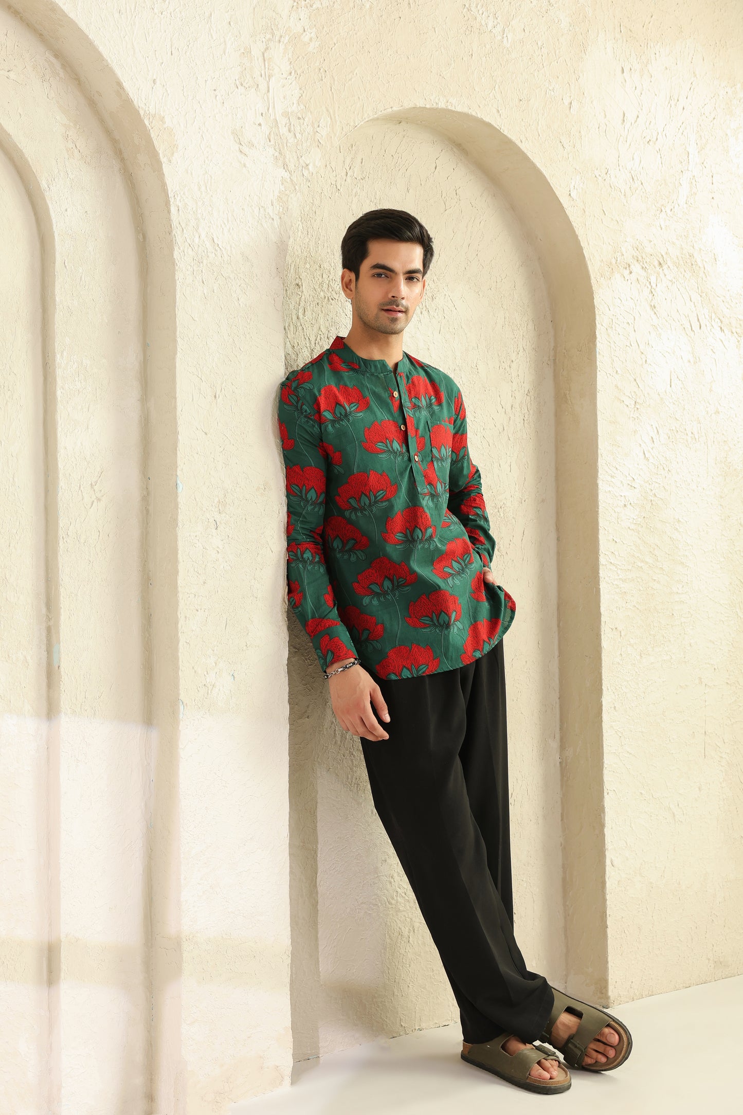 Teal Full sleeve shirt kurta