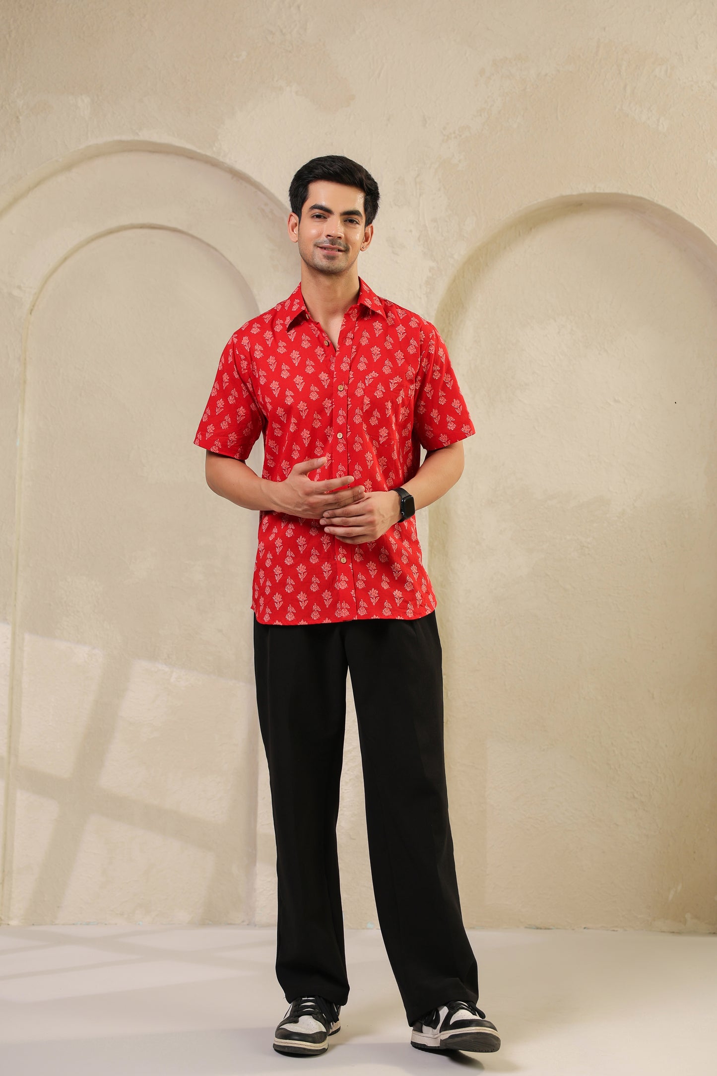 Red Regular Cotton Shirt