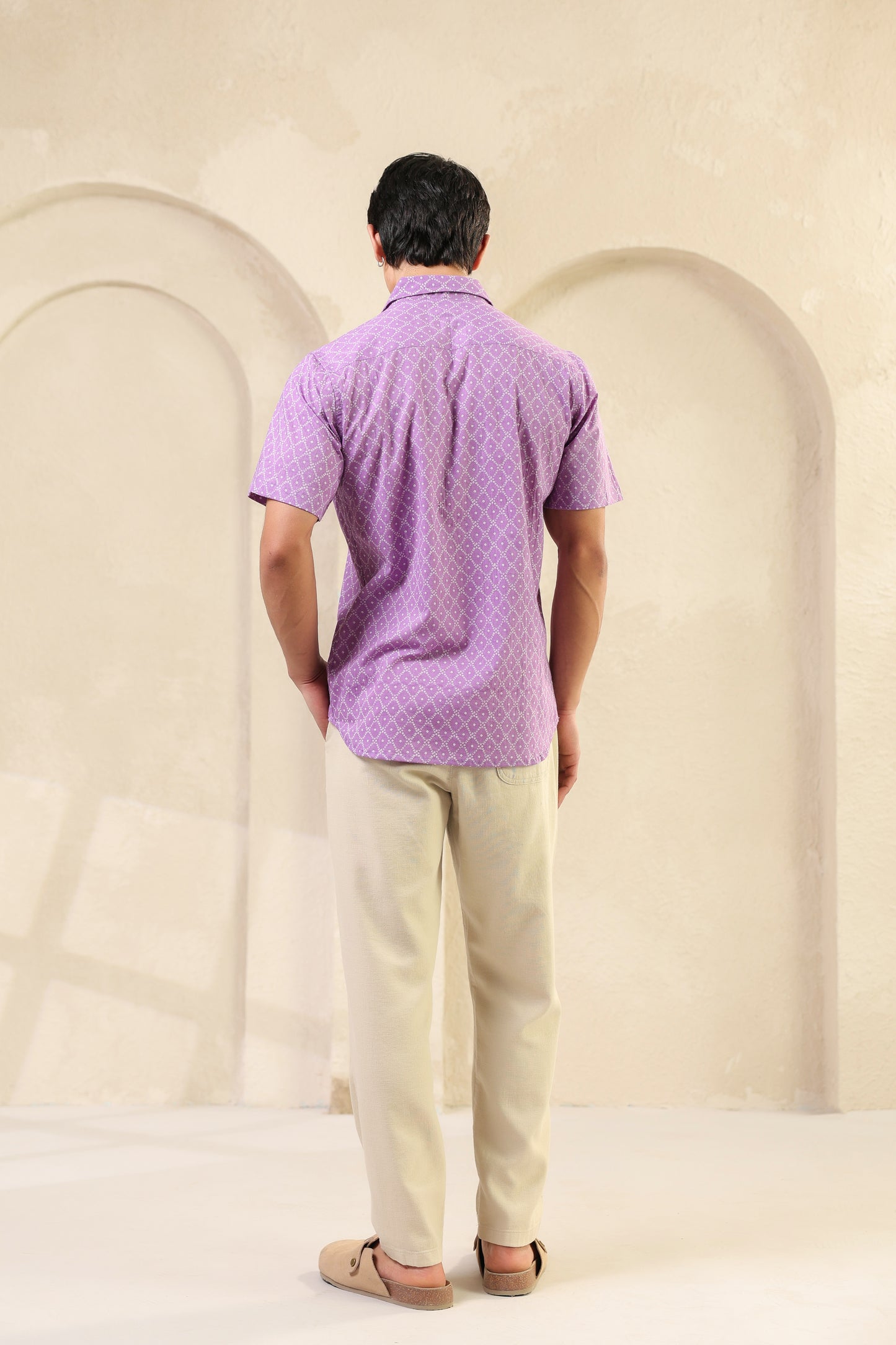 Purple Dots Cotton Regular Shirt