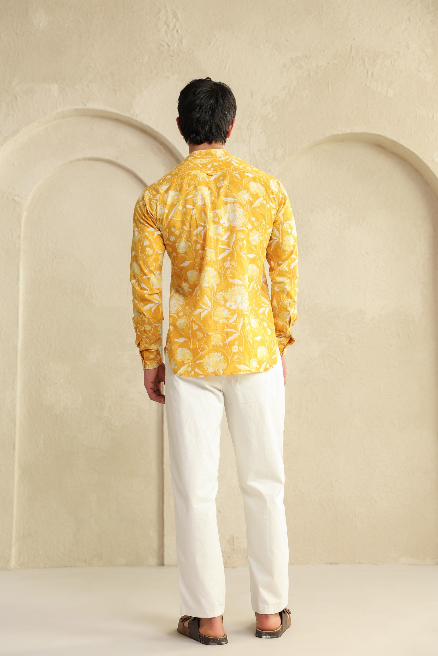 Butter Yellow Cotton Shirt Kurta
