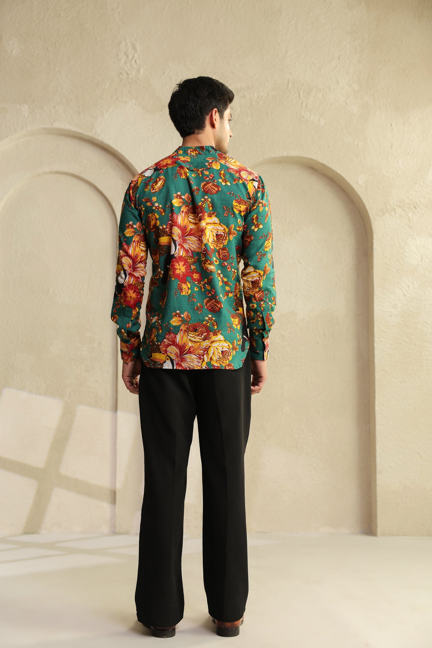 Teal floral Regular Shirt kurta