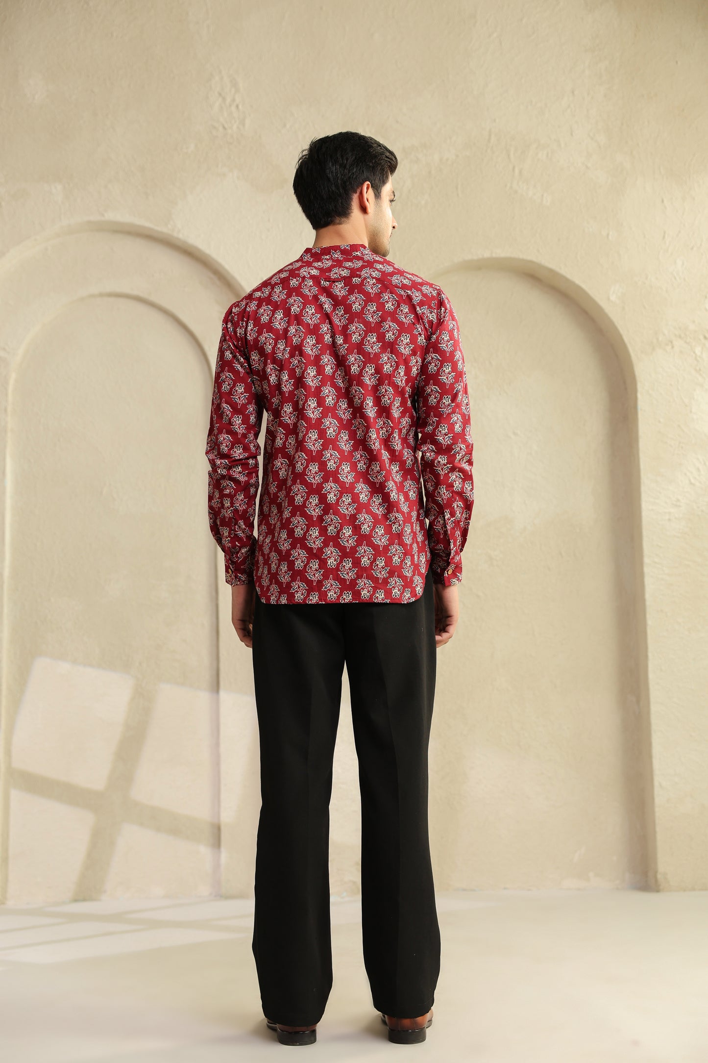 Maroon Full Sleeve Shirt Kurta