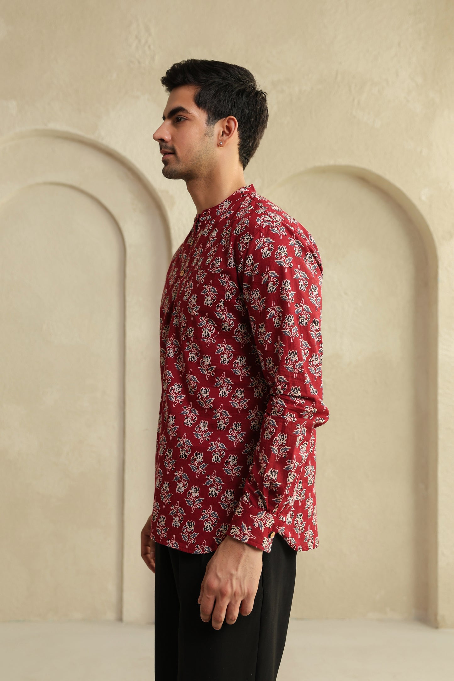 Maroon Full Sleeve Shirt Kurta