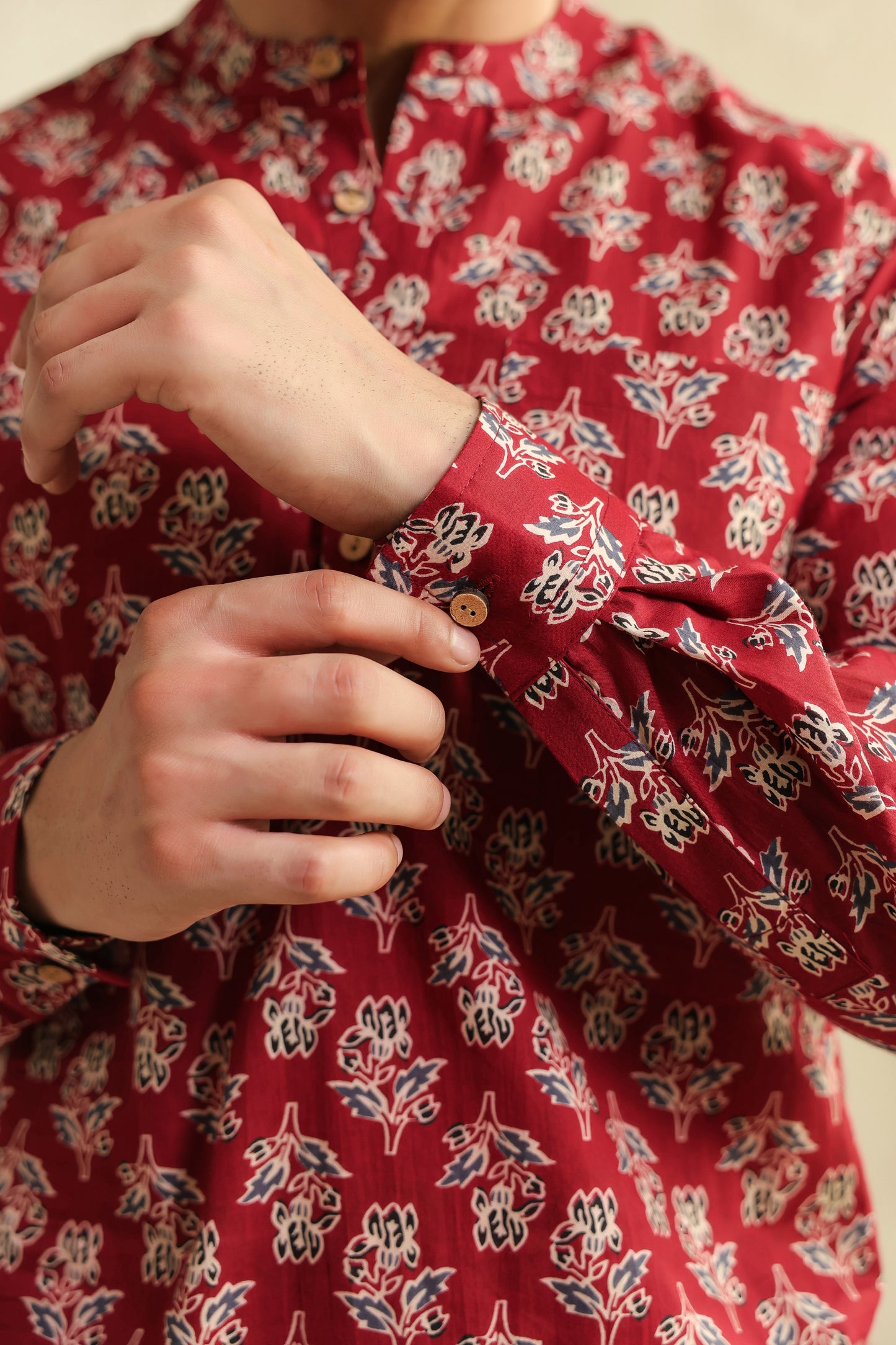 Maroon Full Sleeve Shirt Kurta