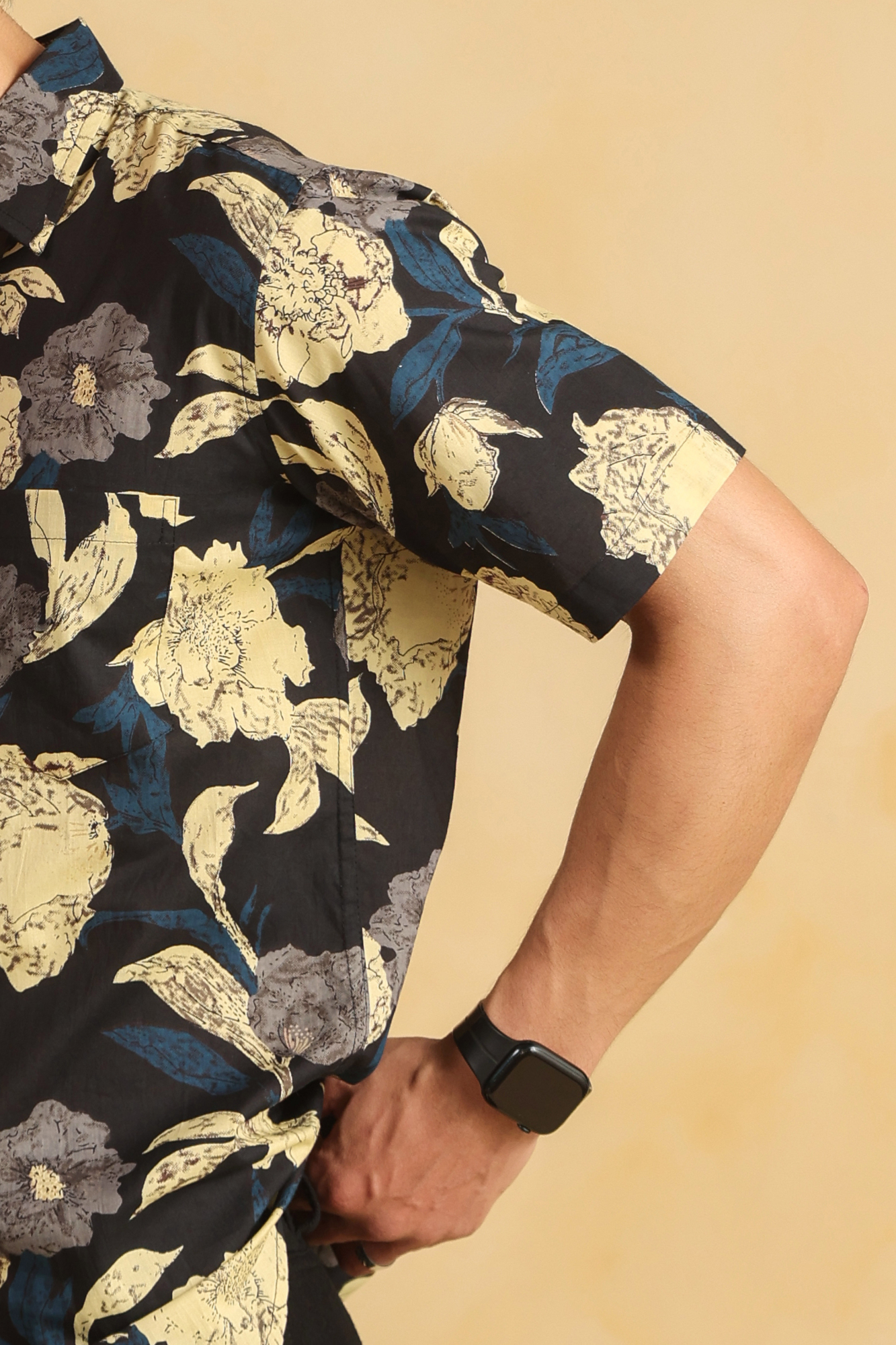 Black cotton Half sleeve shirt