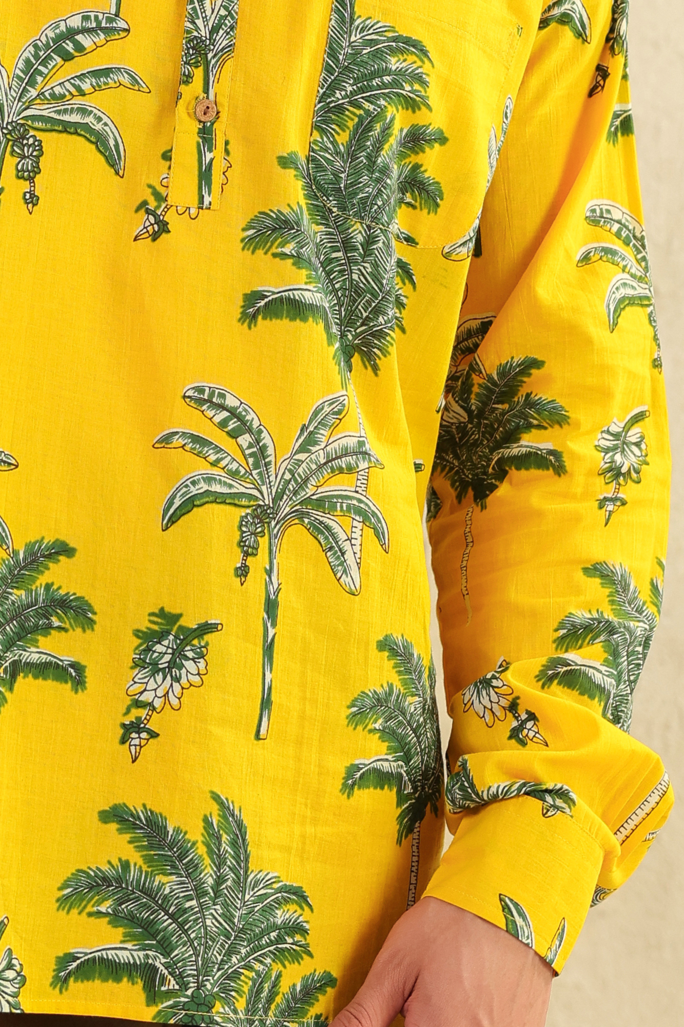 Lemon yellow Full sleeve shirt kurta