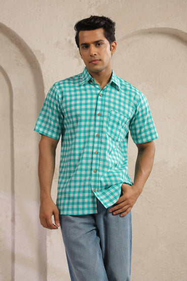 Blue Checks Regular Fit Shirt