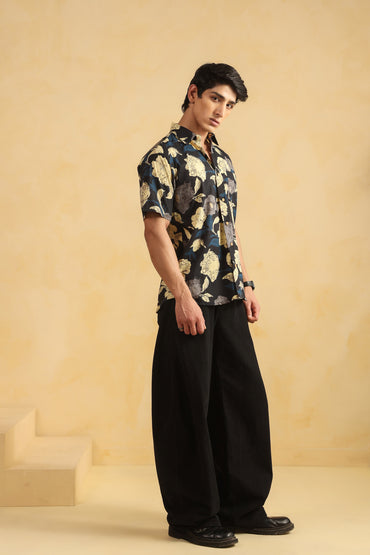 Black cotton Half sleeve shirt
