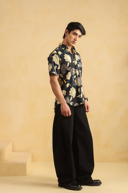Black cotton Half sleeve shirt