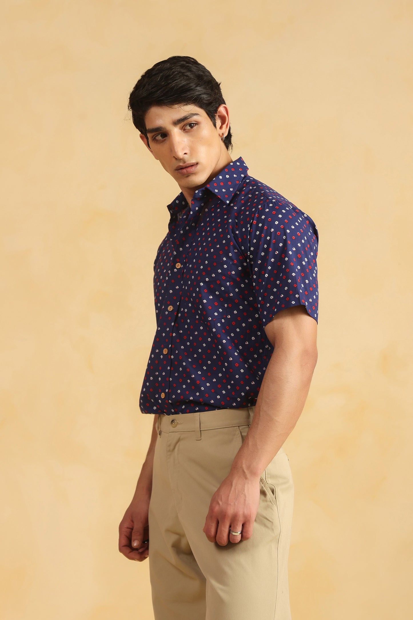Purple regular fit cotton shirt