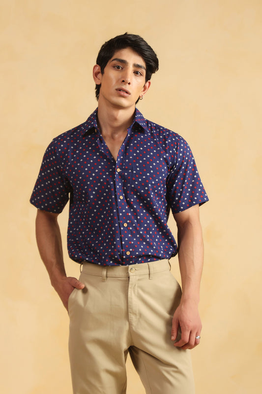 Purple regular fit cotton shirt