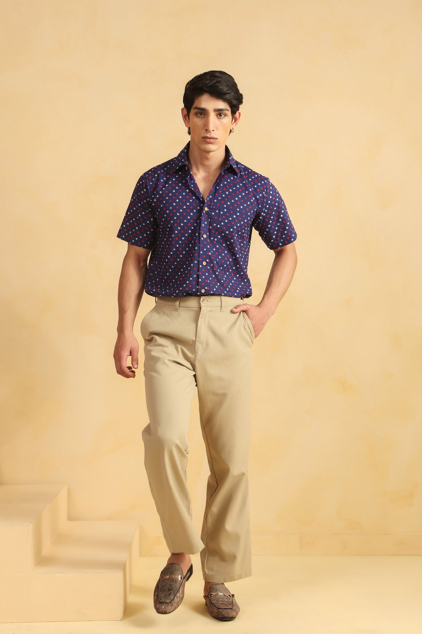 Purple regular fit cotton shirt