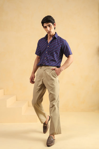 Purple regular fit cotton shirt