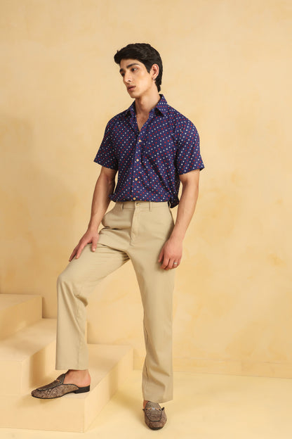 Purple regular fit cotton shirt