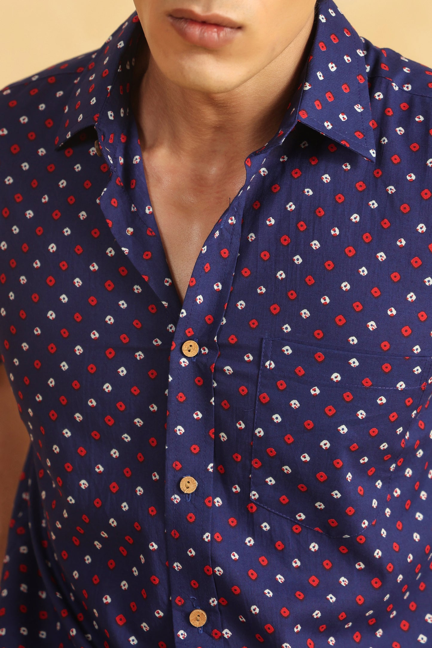 Purple regular fit cotton shirt