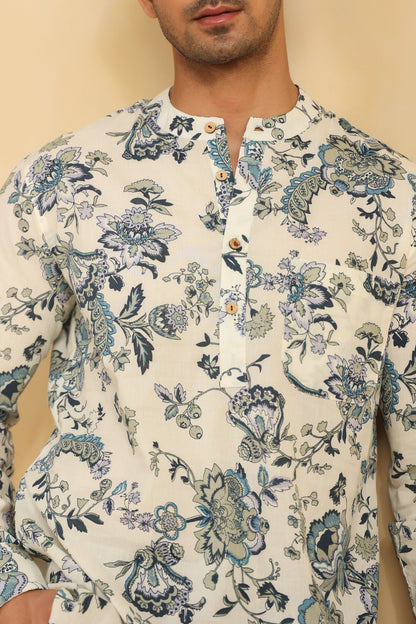 White regular fit shirt kurta