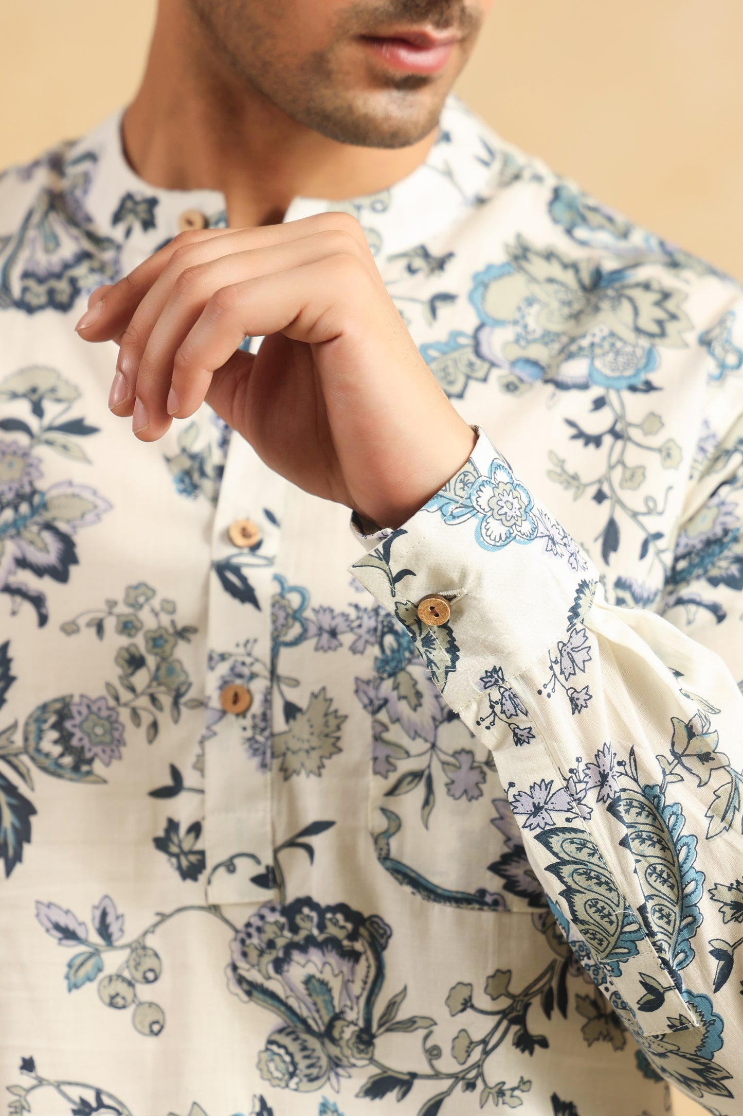 White regular fit shirt kurta