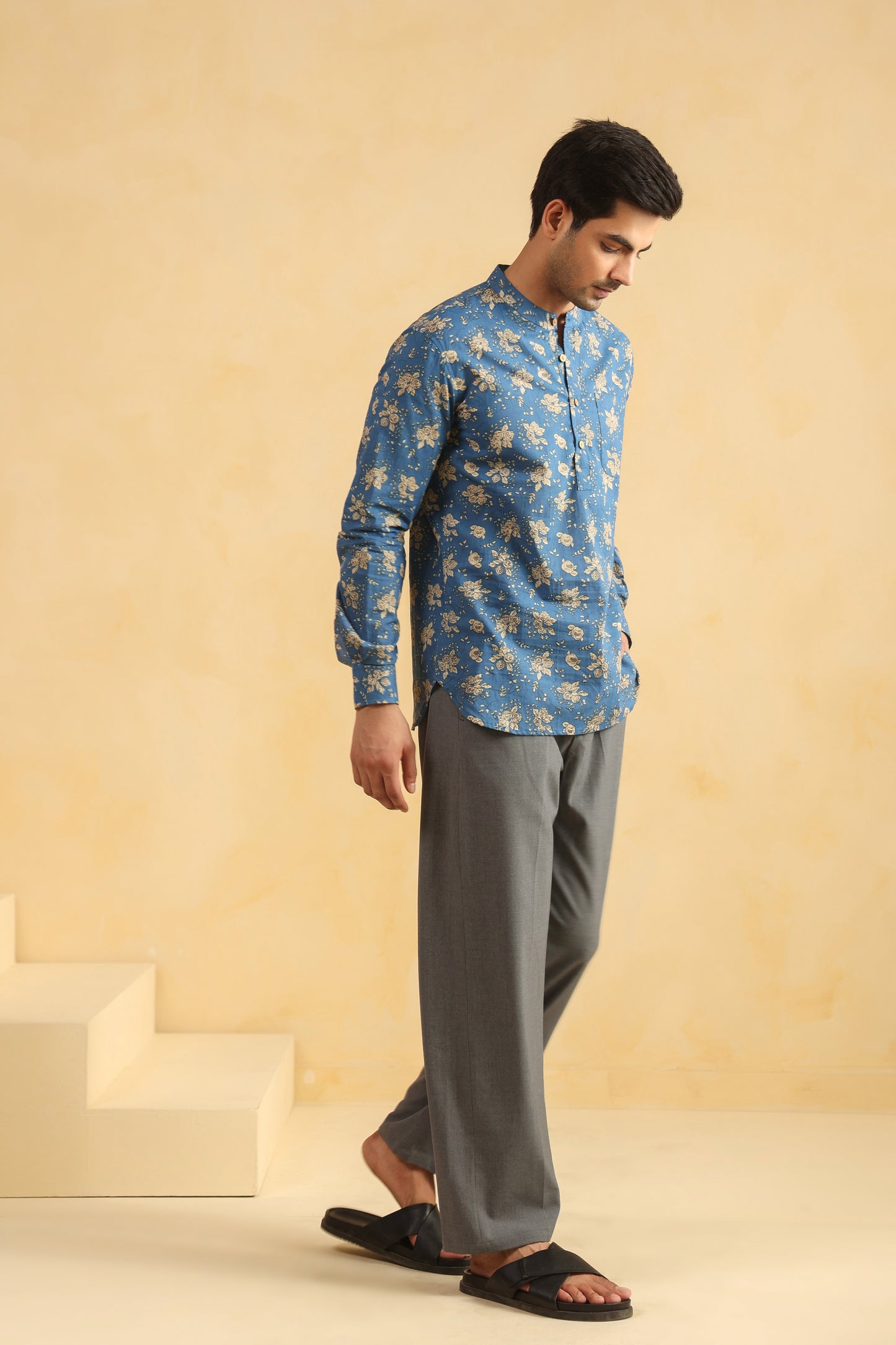 Light Blue  Cotton Shirt Kurta