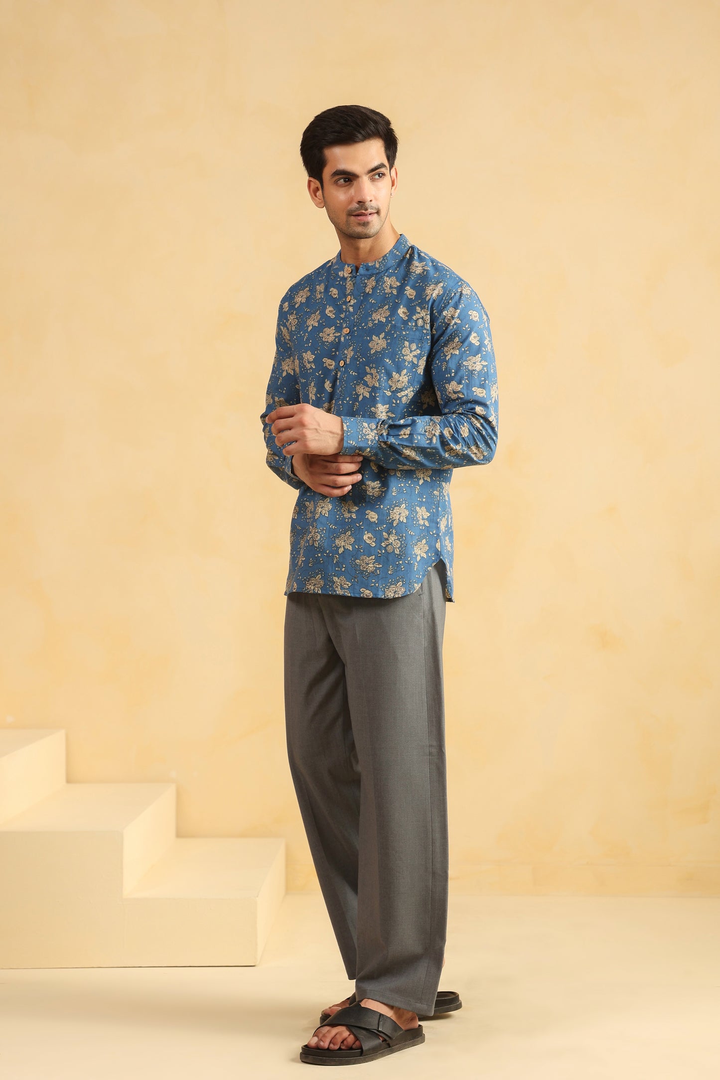 Light Blue  Cotton Shirt Kurta