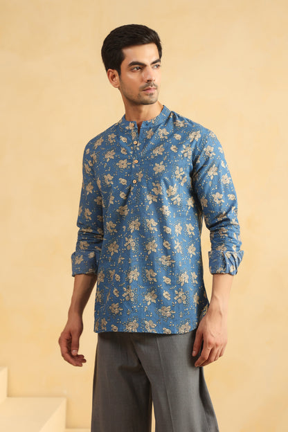 Light Blue  Cotton Shirt Kurta