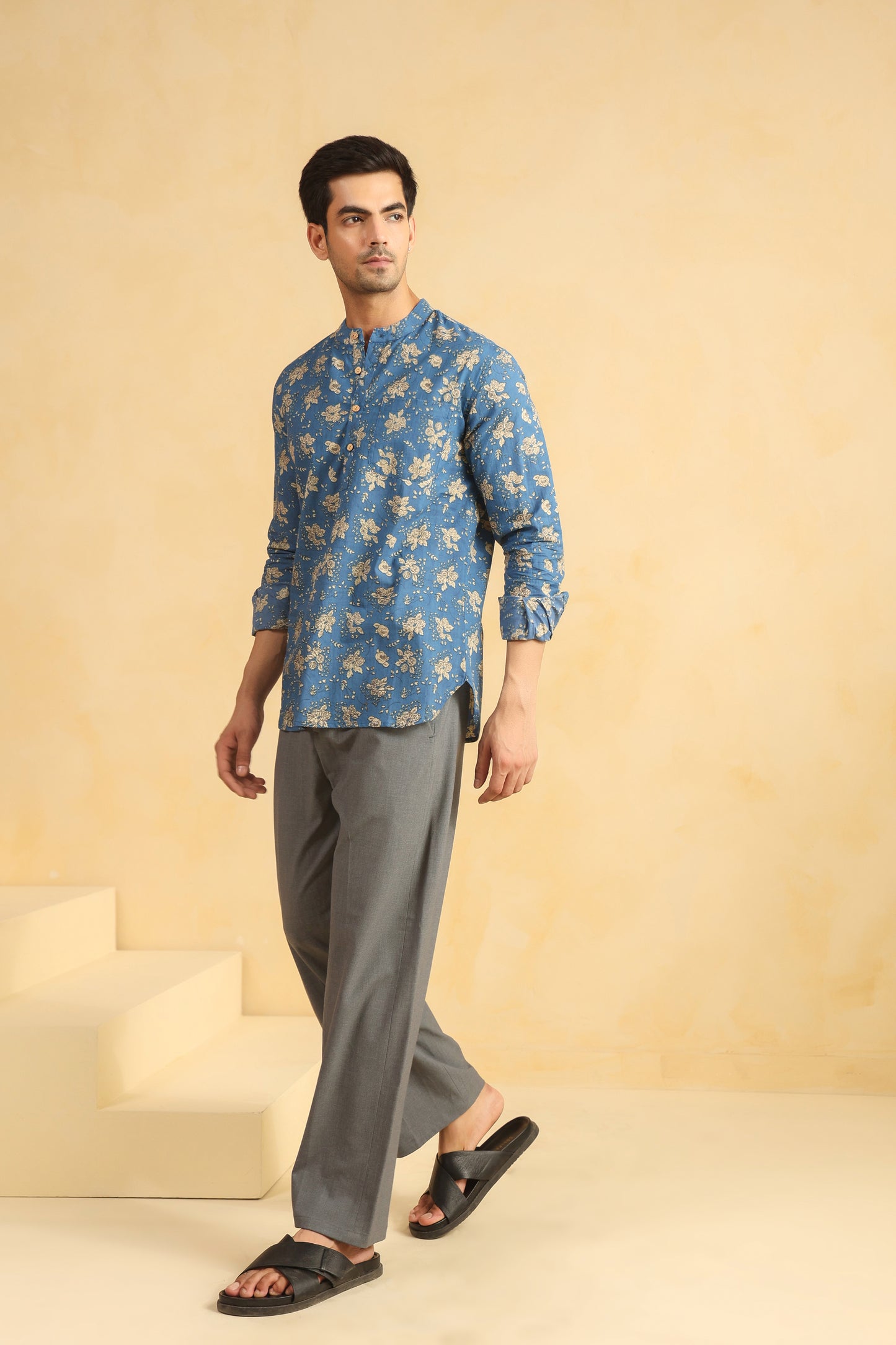 Light Blue  Cotton Shirt Kurta