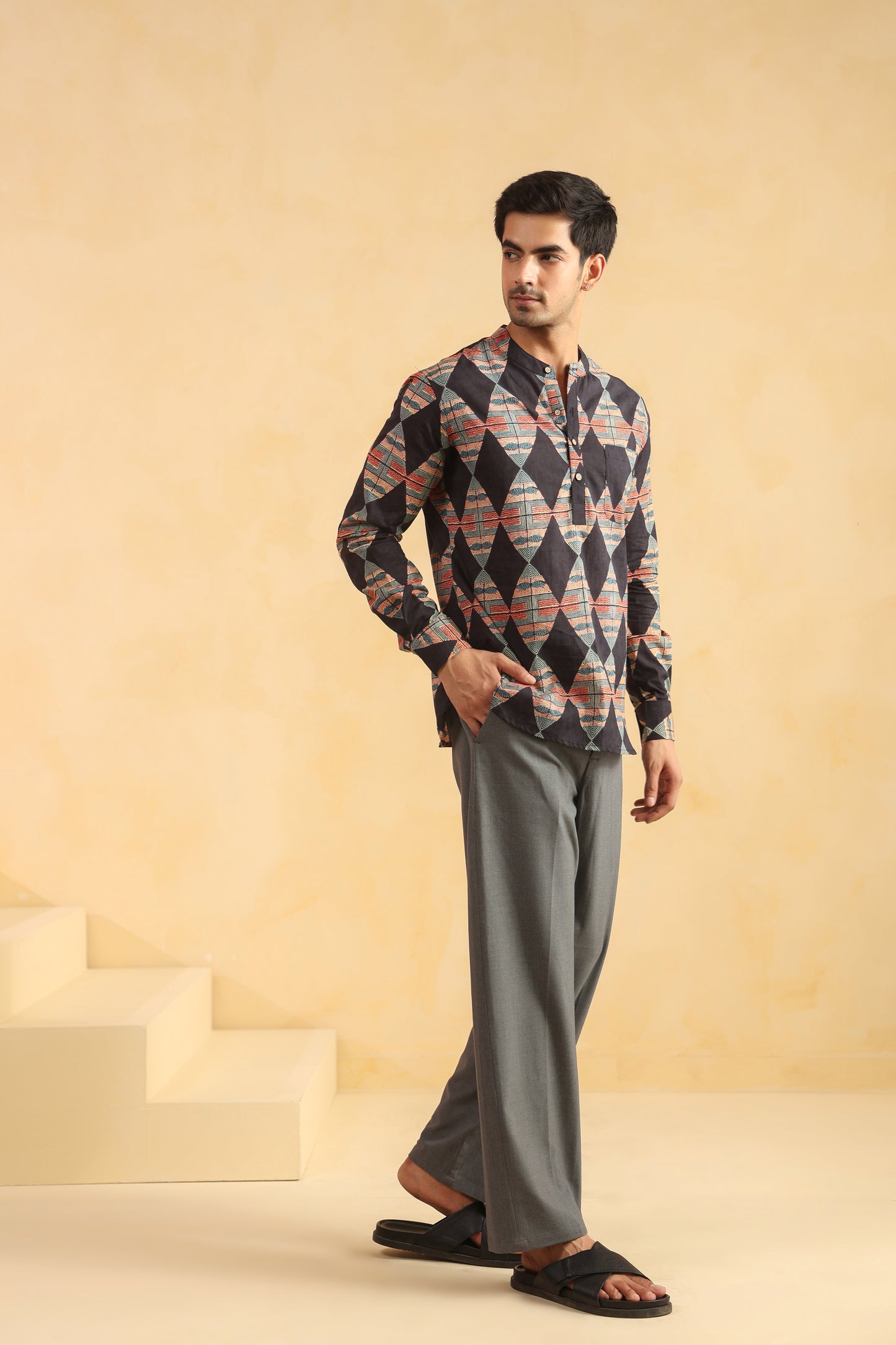 Black Diamond Cotton Shirt Kurta