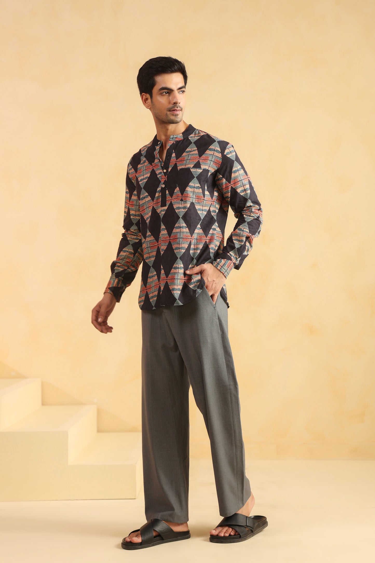 Black Diamond Cotton Shirt Kurta