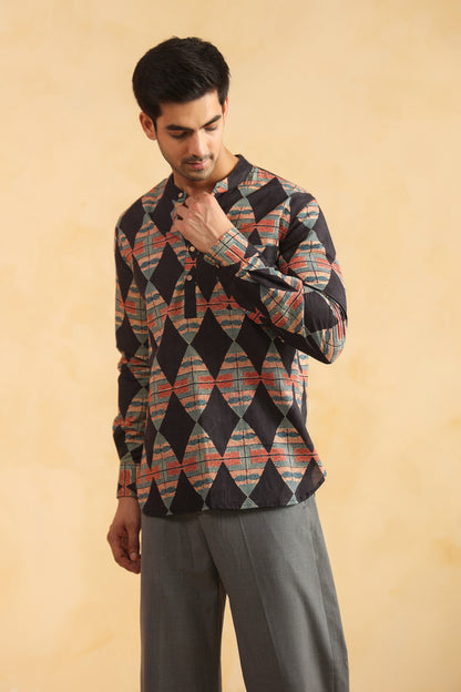 Black Diamond Cotton Shirt Kurta