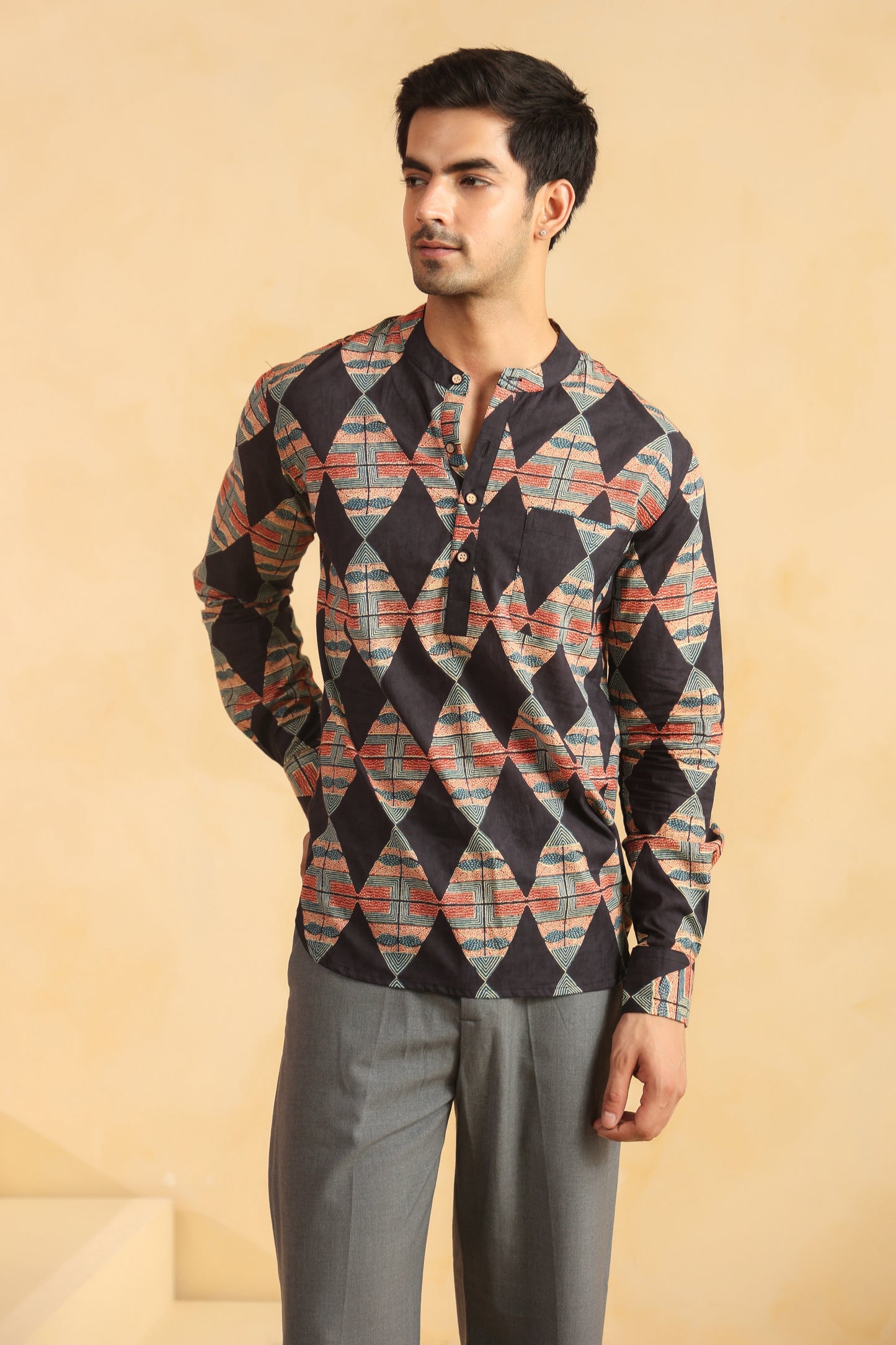 Black Diamond Cotton Shirt Kurta