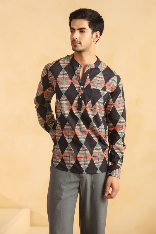 Black Diamond Cotton Shirt Kurta