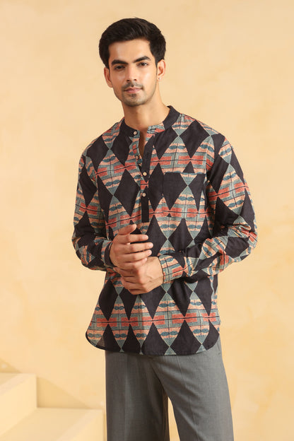 Black Diamond Cotton Shirt Kurta