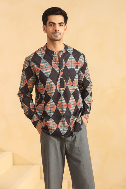 Black Diamond Cotton Shirt Kurta